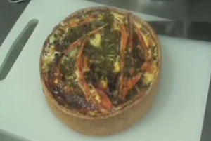 Tarte carottes, citron confit, coriandre