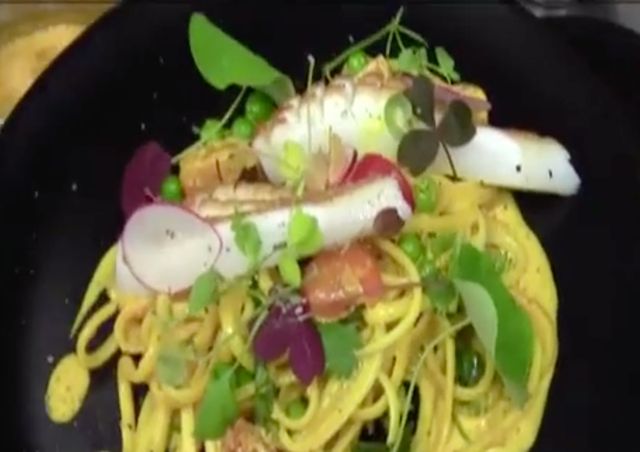 Seiche et linguine sauce thaïe