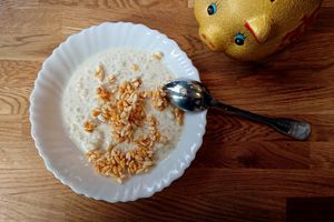 Riz au lait au riz soufflé caramélisé