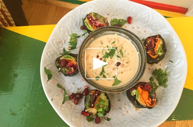 Rolls vegan, sauce cococahuète