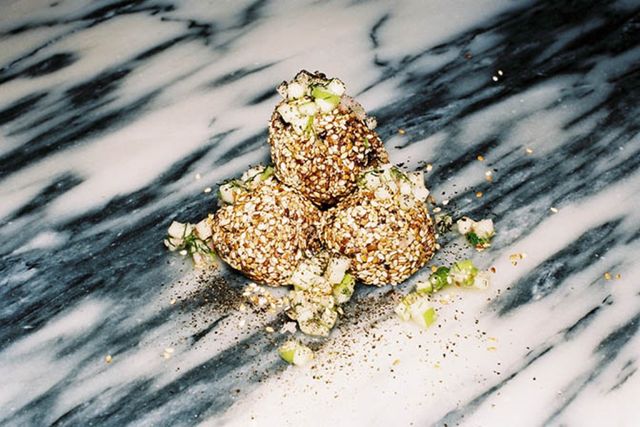 Le boudin pané au sésame et dés de granny