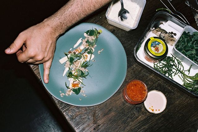 Les poireaux gribiche huître