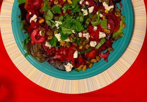 Ma salade de betteraves rôties marinées à l'oignon rouge