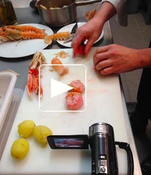 Langoustines et charlottes braisées