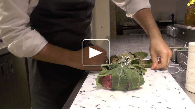 Filet de veau rôti aux feuilles de figuier