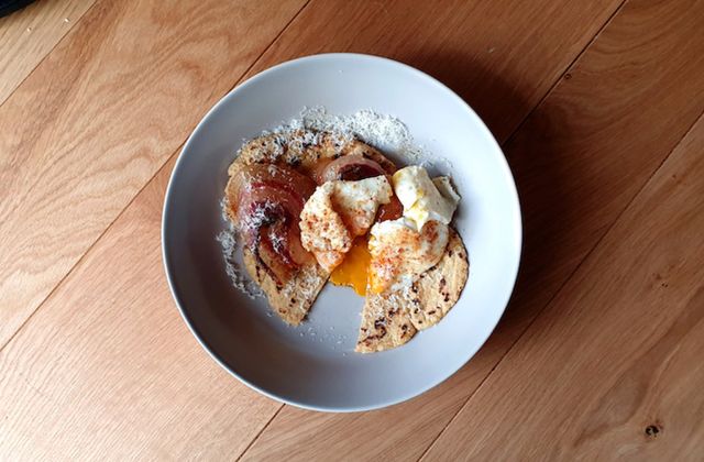 Taloa à la pancetta basque et au brebis corse