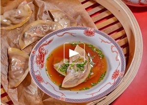 Wonton pulled pork, bouillon chinois fumé