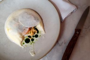 Purée de pomme de terre, moules et navets
