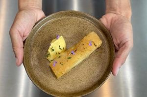 Tarte tatin, crème pomme-thym