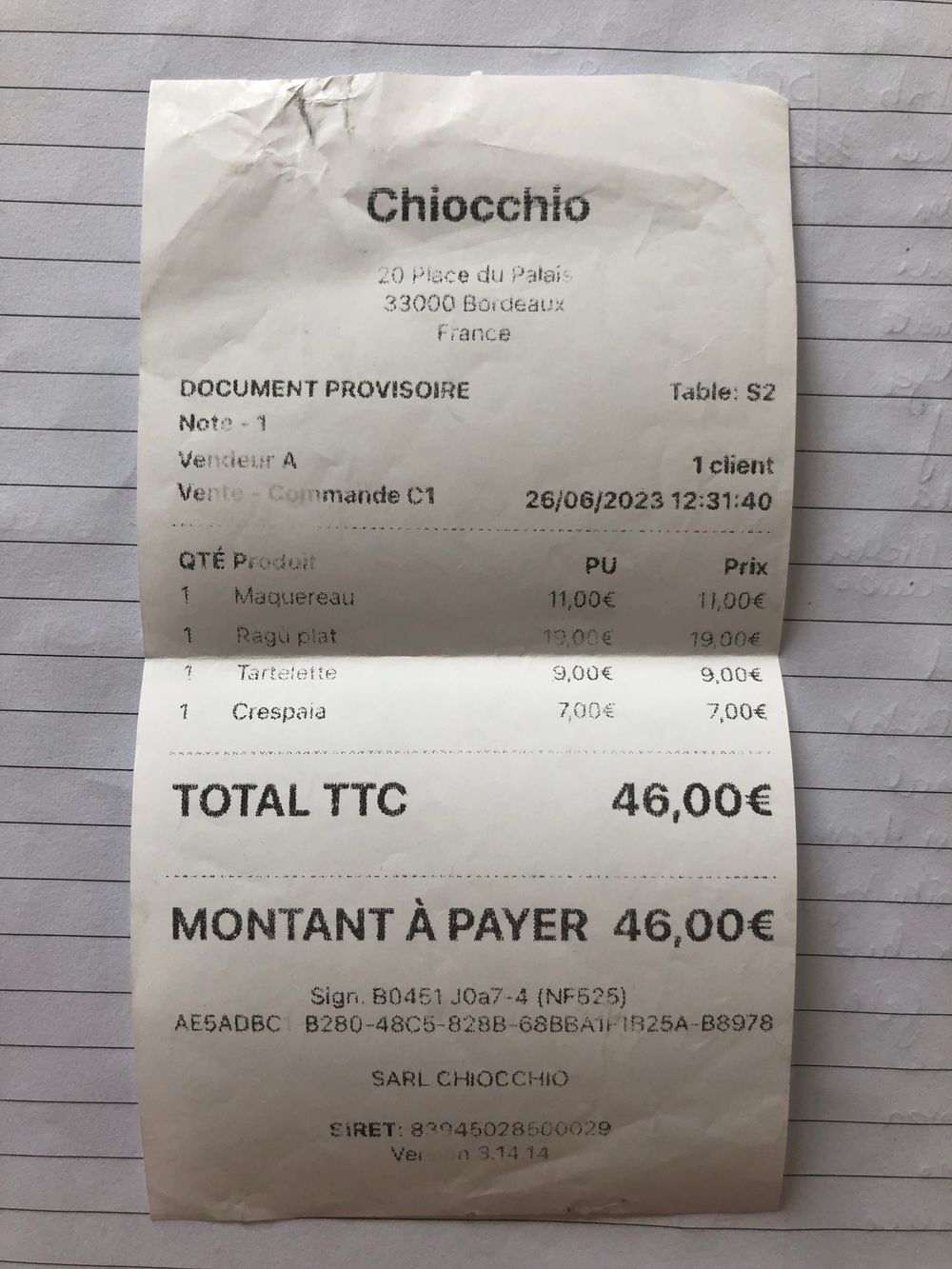 Addition Chiocchio