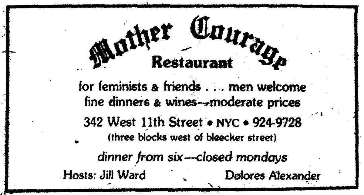 La carte de visite du Mother Courage.