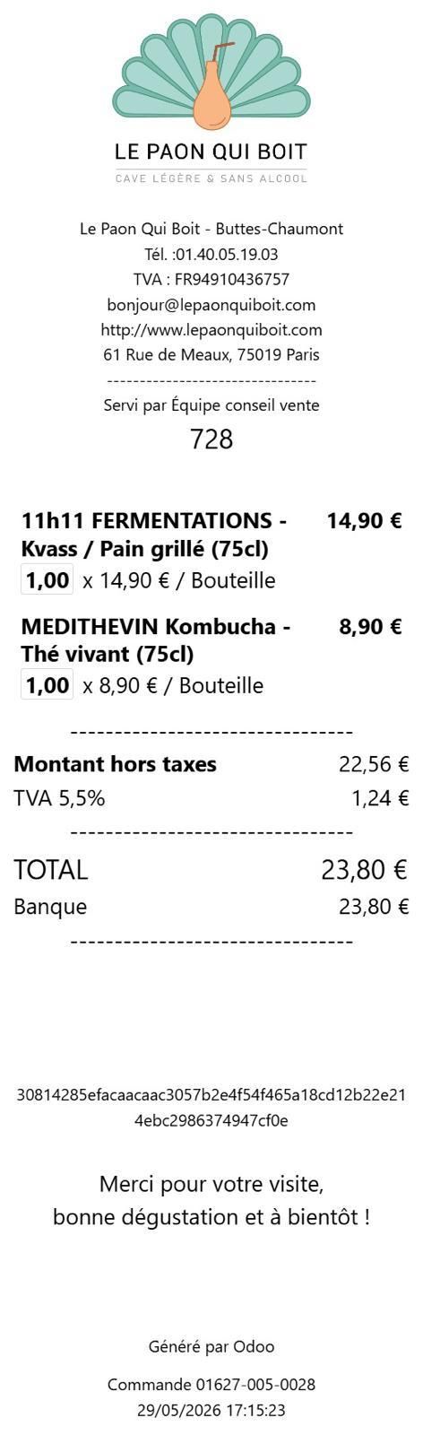 75019-Le Paon qui boit