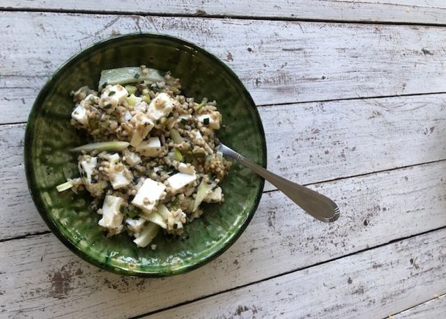 Salade de sarrasin, fenouil, feta et citron confit