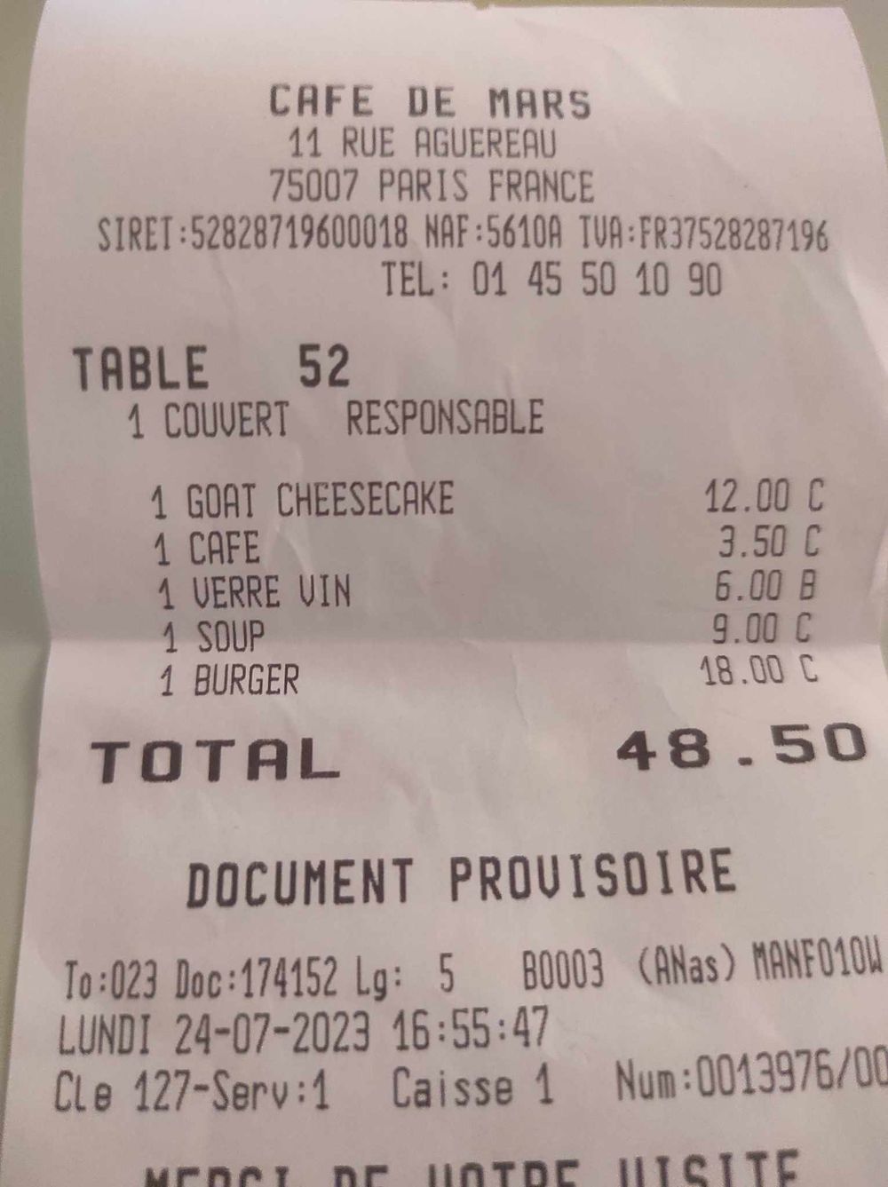 Addition Café de Mars