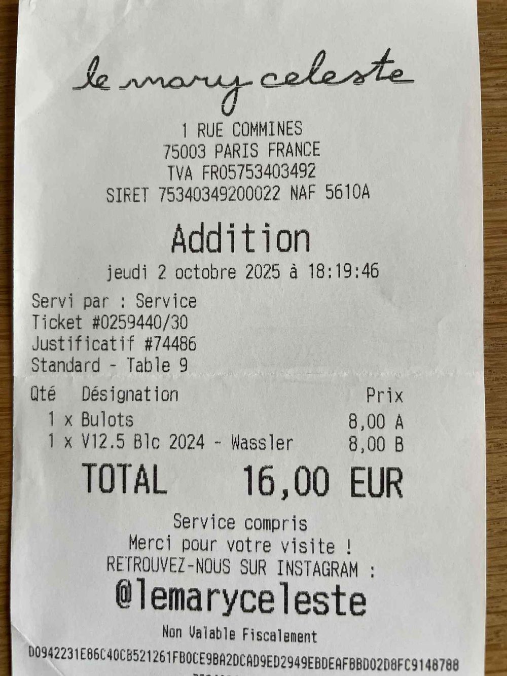 Bar-Paris-Le Mary Céleste