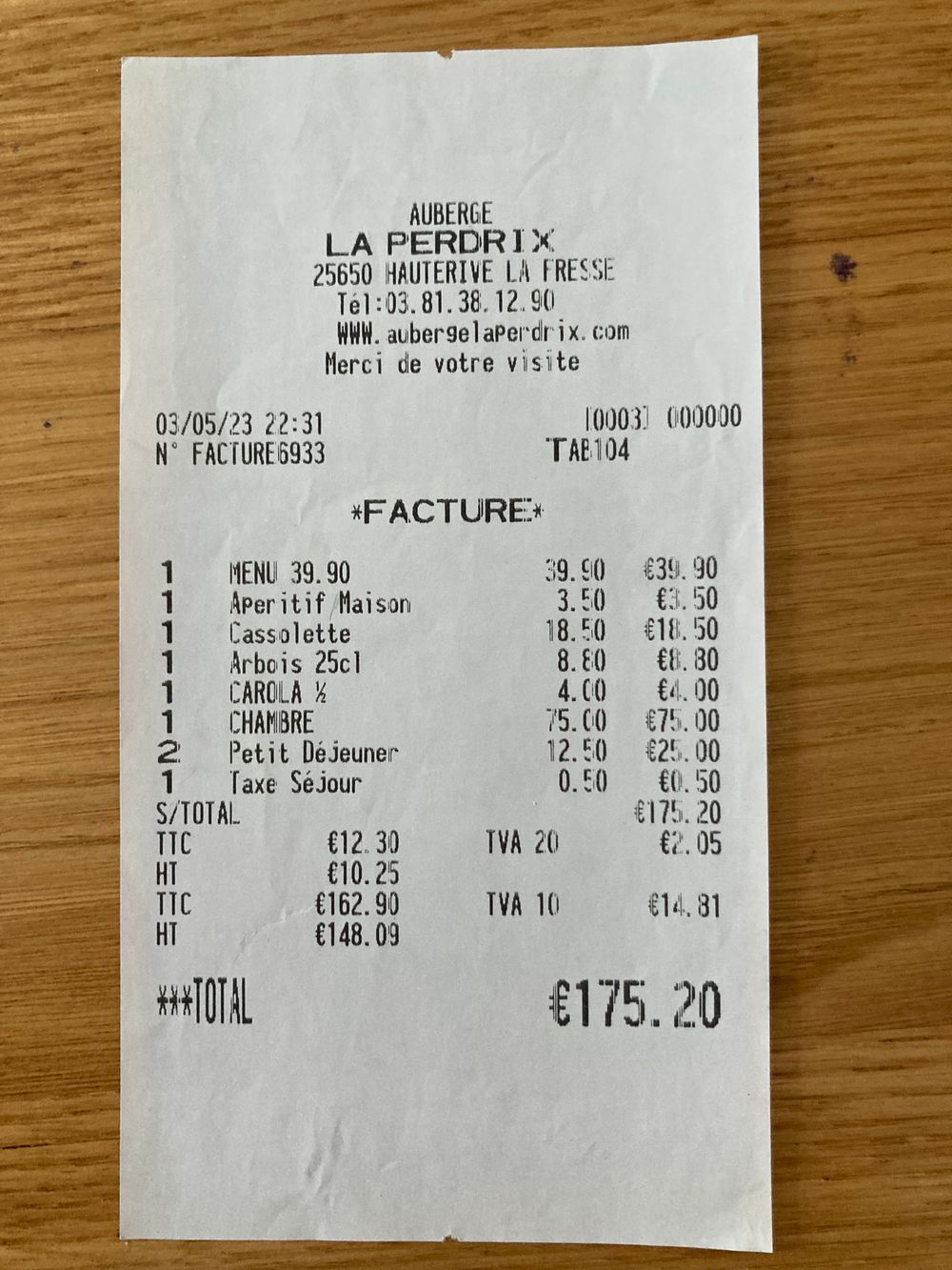 Addition Auberge La Perdrix