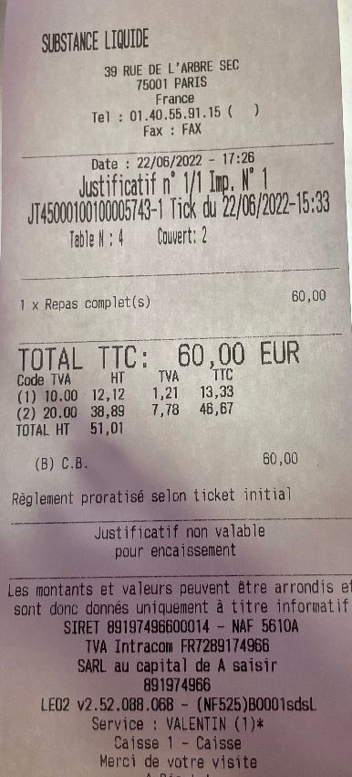 Liquide - Paris 1 - Note Alicia Dorey