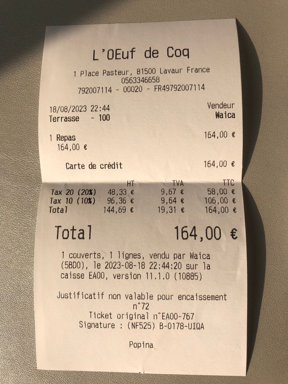 Addition L'Oeuf de Coq