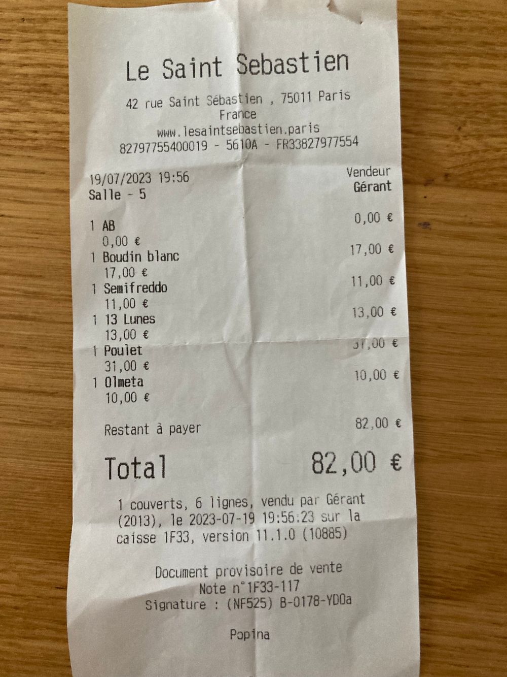 Addition Le Saint Sébastien