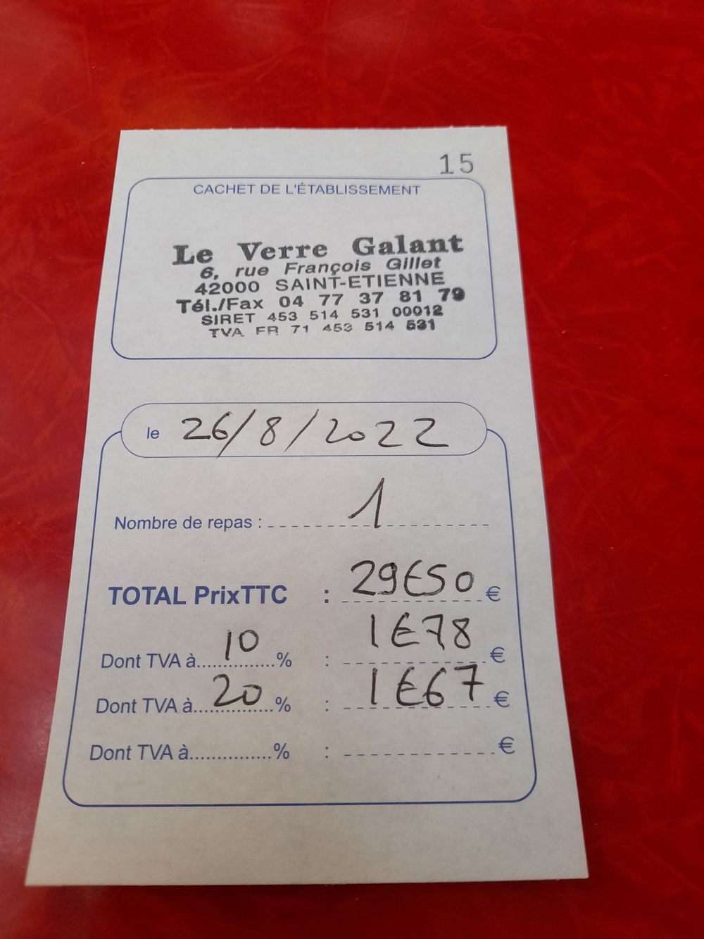 Le Verre Galant addition