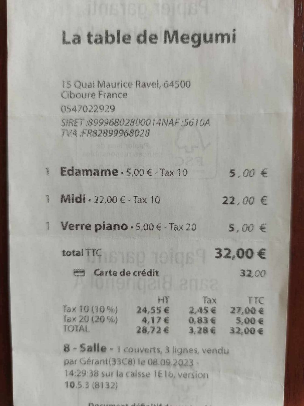 Addition La Table de Megumi