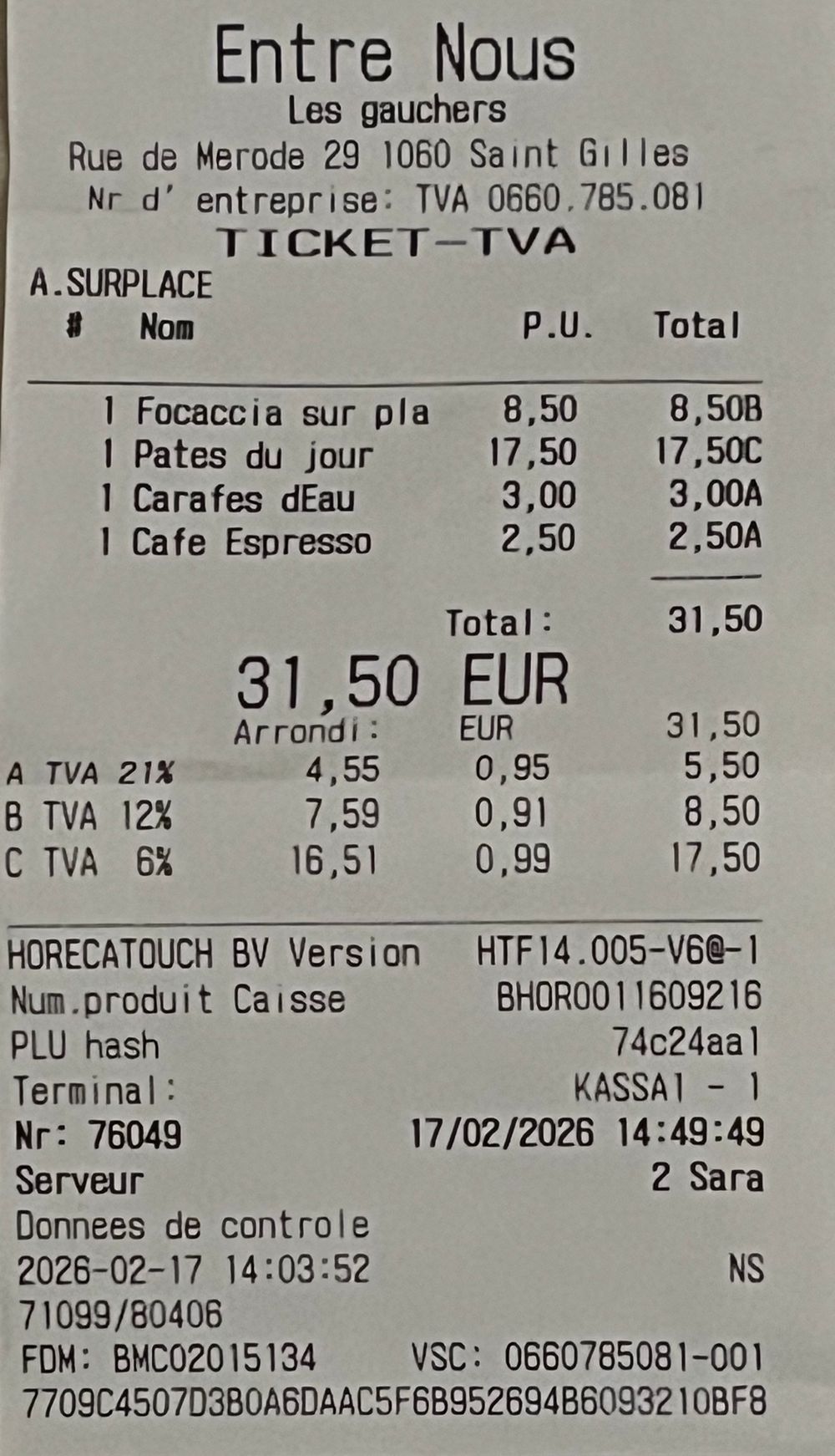 Entre Nous - Bruxelles (remb fév 26)