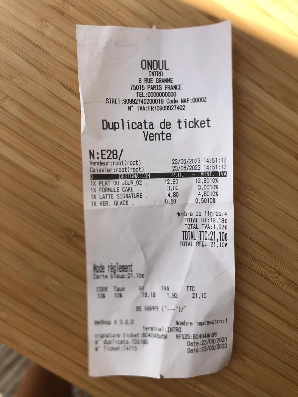 Addition ONOUL (Paris15)