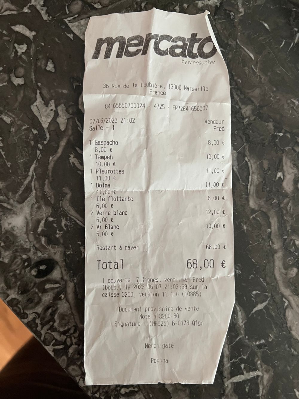 Facture Mercato