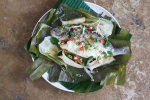 Papillote de dorade en feuille de bananier