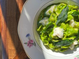 Orecchiette au gorgonzola et herbes fraîches