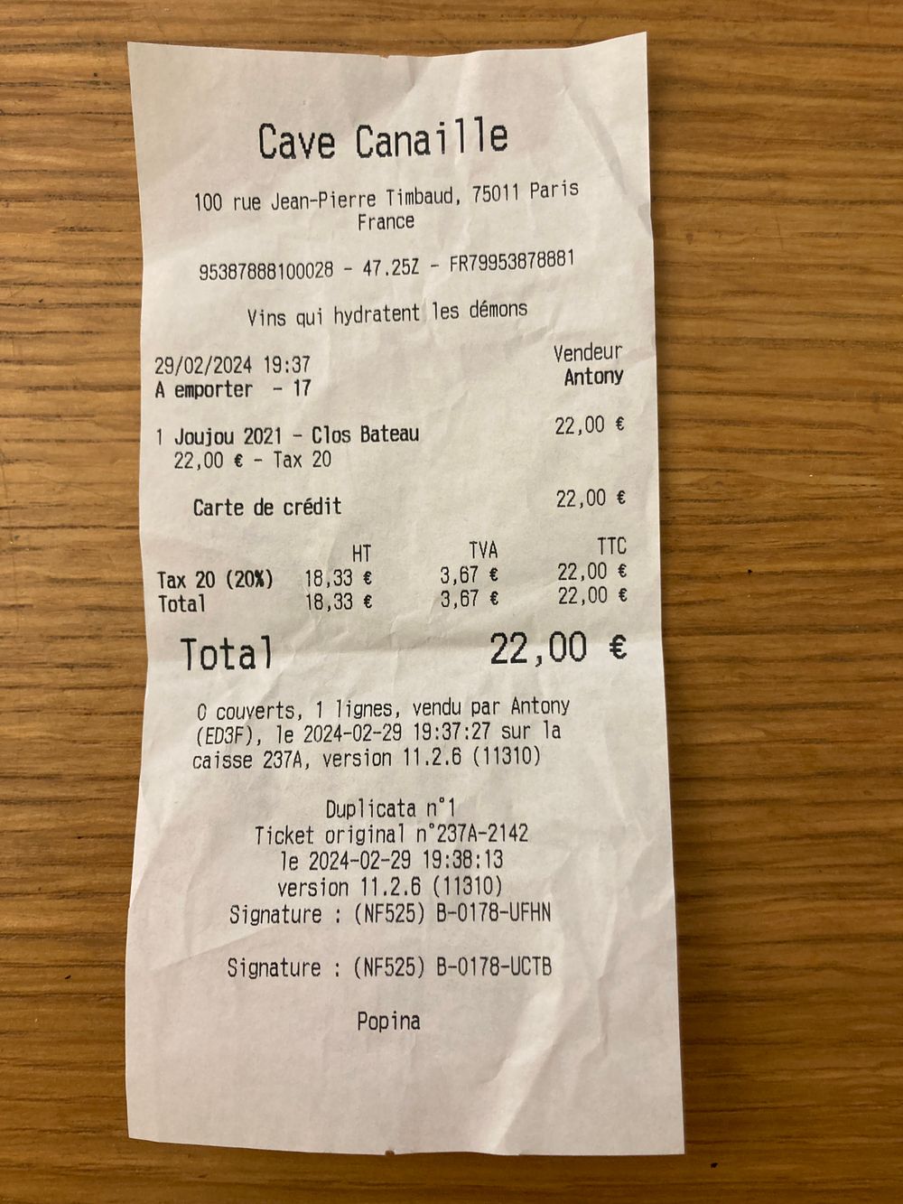 Addition Cave Canaille