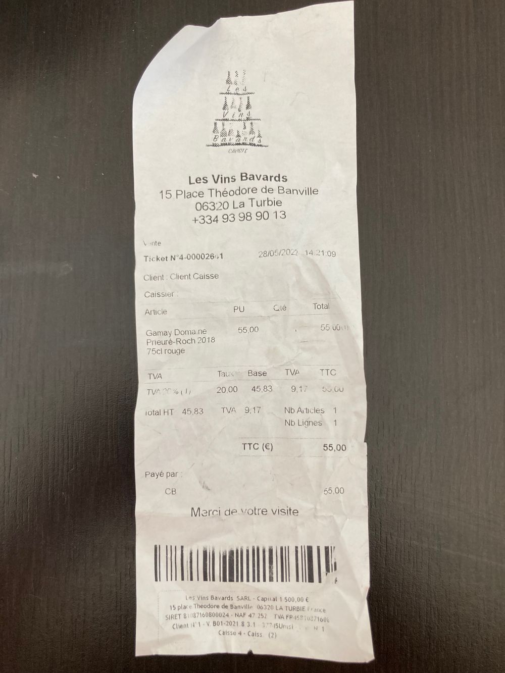 Facture Les Vins Bavards