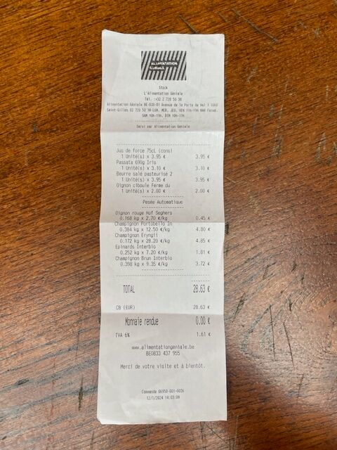 Bruxelles- Alimentation Géniale