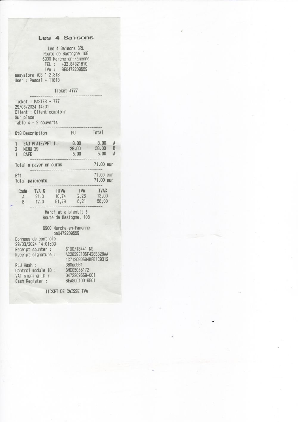 les 4 saisons addition