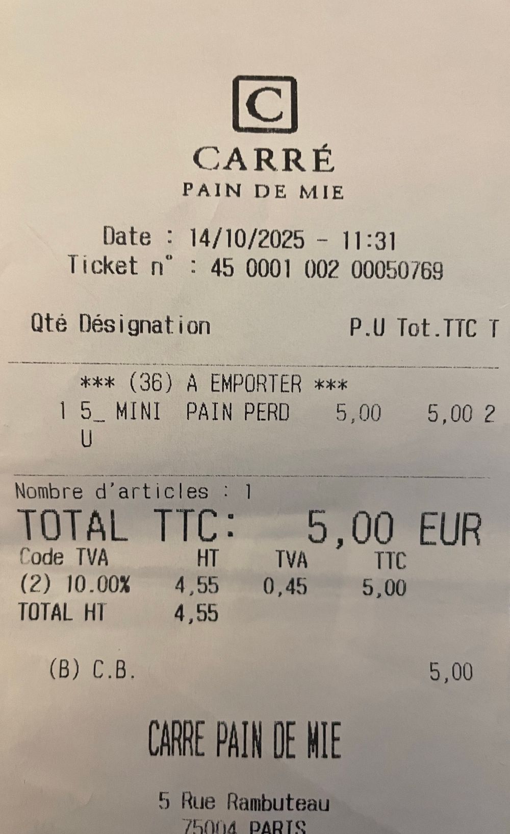 75004-Carré Pain de Mie