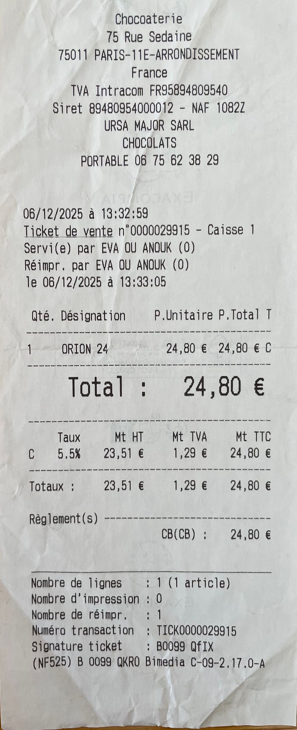 CDB- Paris-Ursa Major