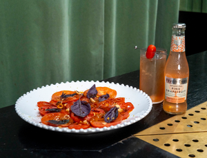 Paloma et carpaccio de tomates