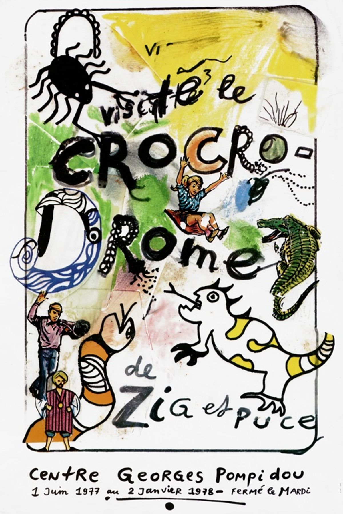 Affiche pour Le Crocrodrome de Zig & Puce, Jean Tinguely